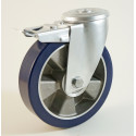 Roulette à trou central, roue à bandage polyuréthane souple CU 120 à 300 Kg