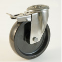 Roulette inox à trou central, roue résine phénolique -40° à + 280 °C (série FS/INOX20)