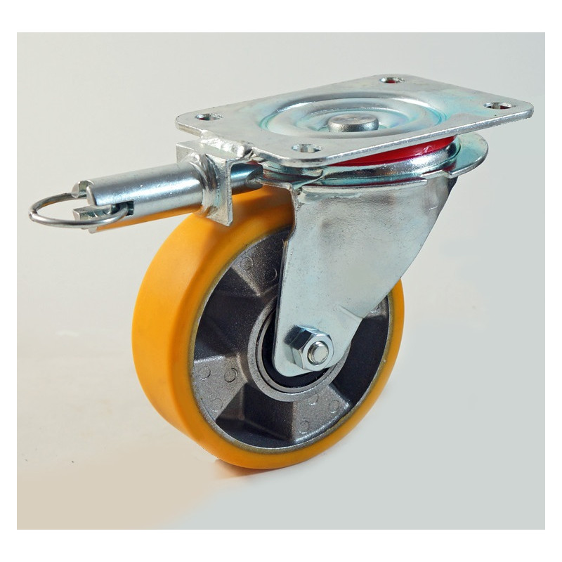Roulette d'appareil TPE, roue directrice avec dispositif de blocage,  roulement à billes, trou à boulon