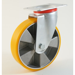 Roulette inox à platine, roue en polyamide, charges 300 à 600 Kg (série P/INOX40)