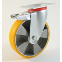 Roulette inox à platine, roue en polyamide, charges 300 à 600 Kg (série P/INOX40)