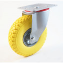 Roulette à platine, roue increvable en mousse polyuréthane, charges 70 à 160 Kg (série IPIT/22)